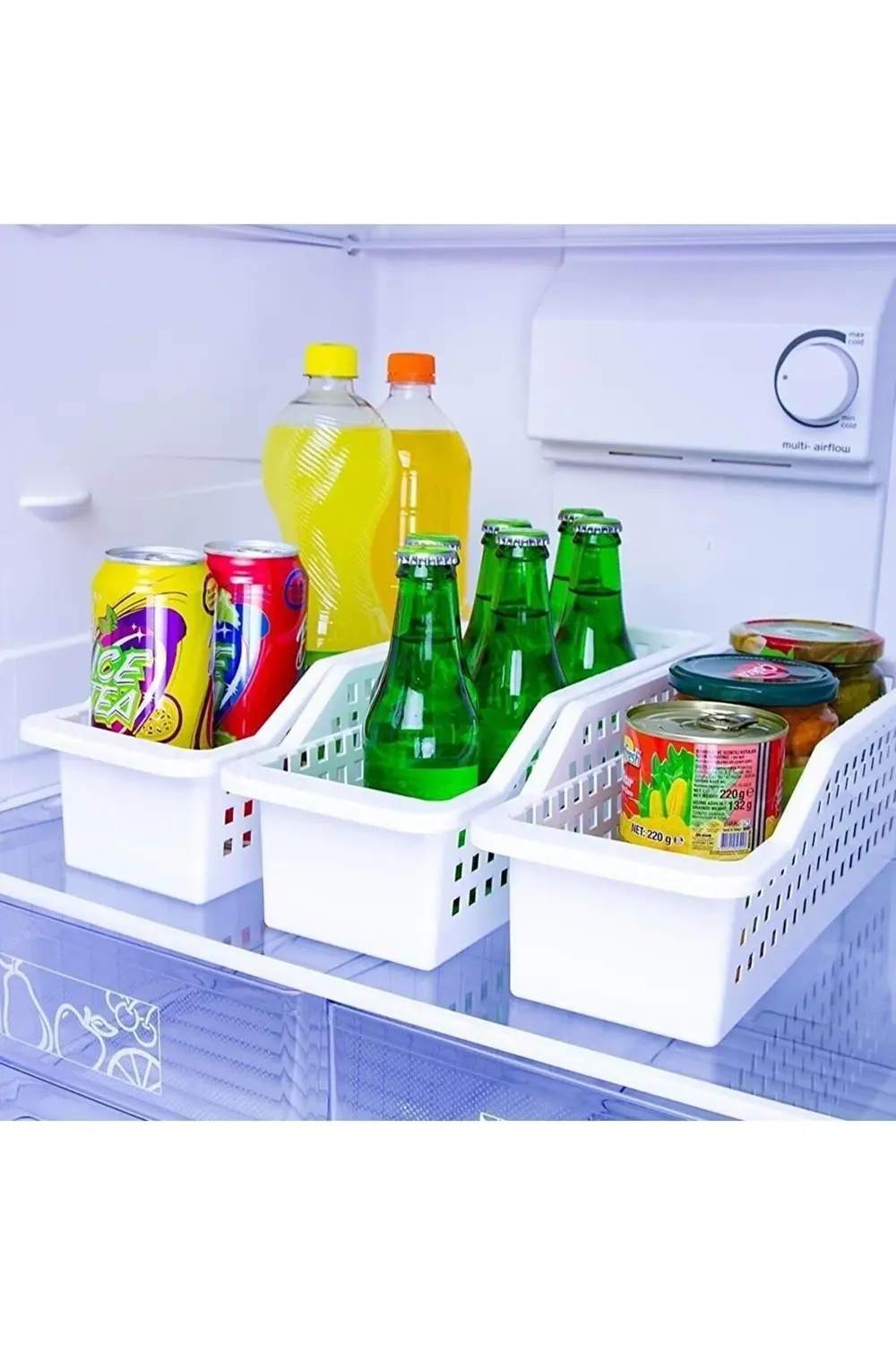 4 Adet Beyaz Decobella Buzdolabı Içi Düzenleyici Sebze Meyve Sepe