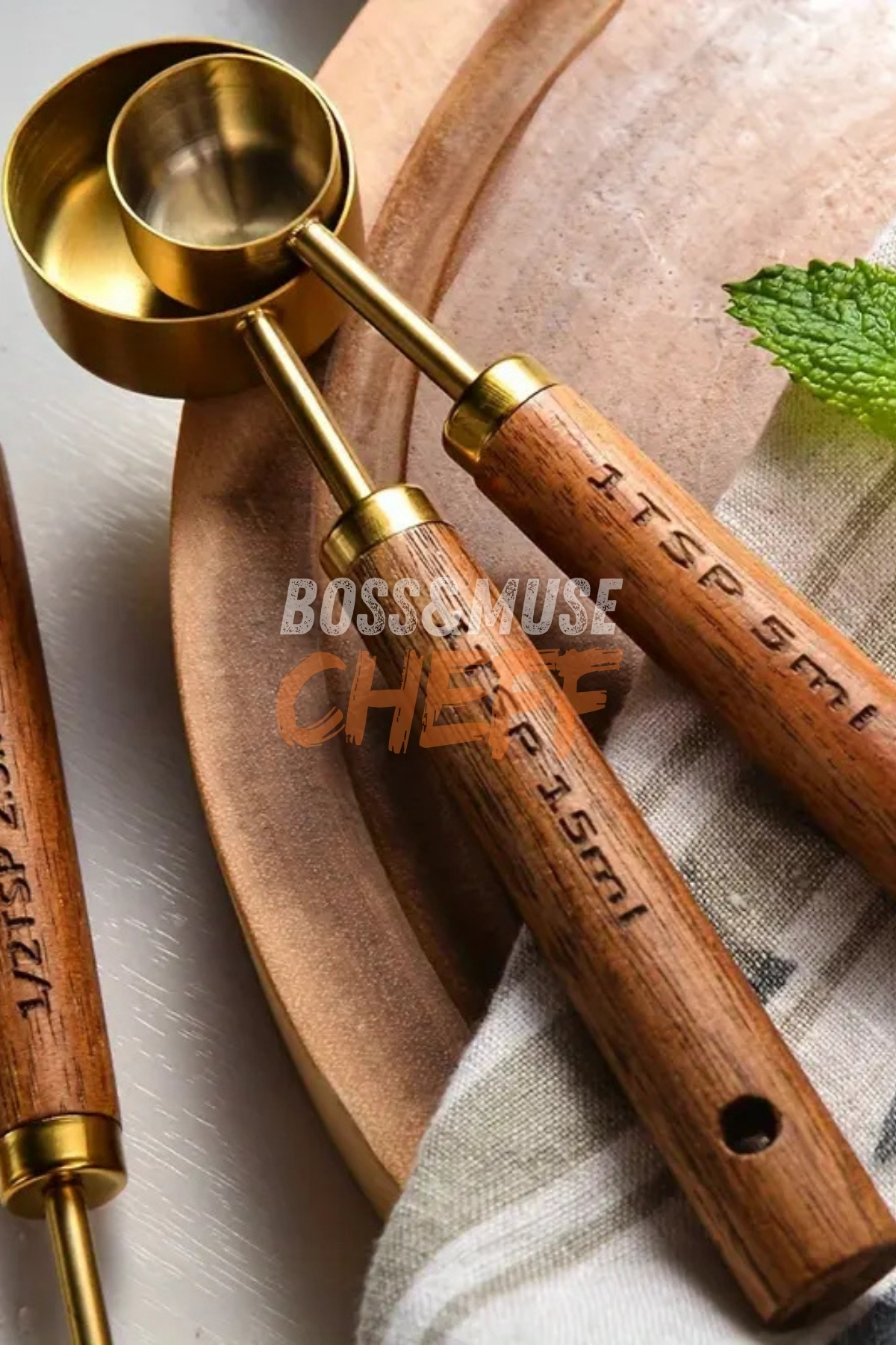 4 Adet Büyük Boy Paslanmaz Çelik Ahşap Saplı Ölçü Kaşığı Seti Ölç