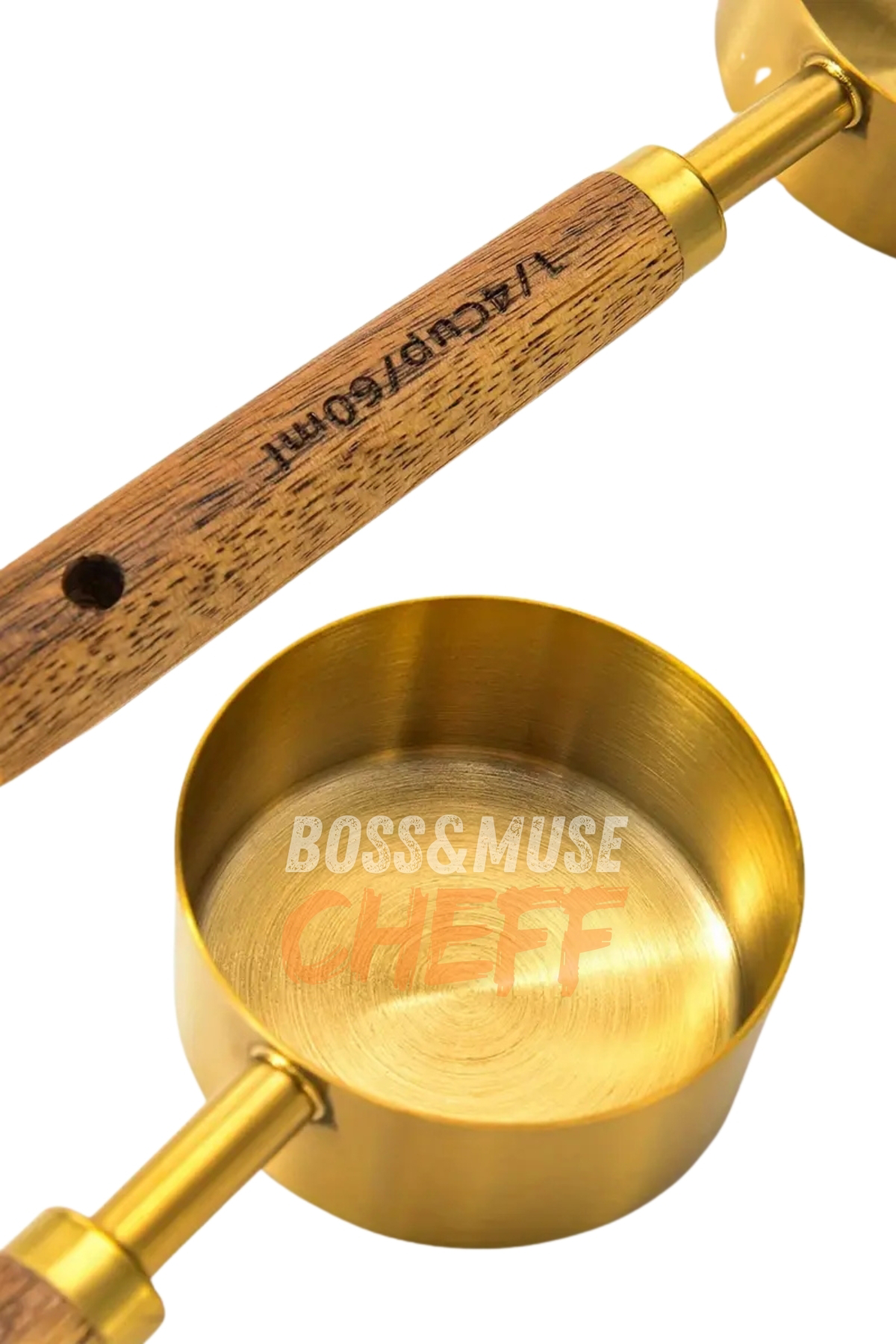 4 Adet Büyük Boy Paslanmaz Çelik Ahşap Saplı Ölçü Kaşığı Seti Ölç