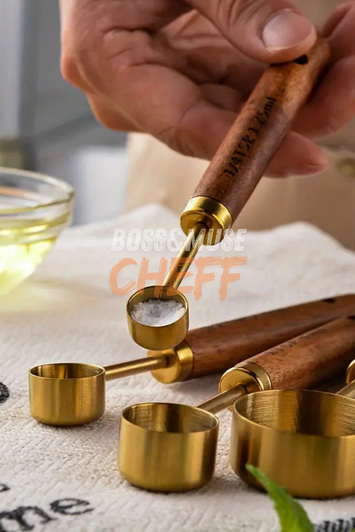 4 Adet Büyük Boy Paslanmaz Çelik Ahşap Saplı Ölçü Kaşığı Seti Ölç