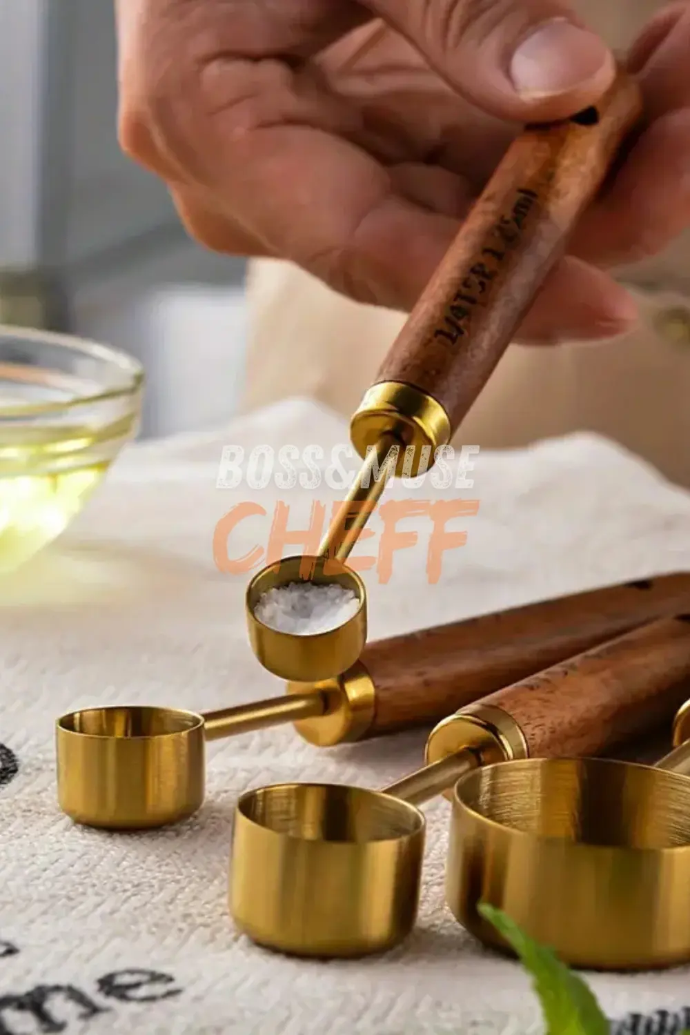 4 Adet Büyük Boy Paslanmaz Çelik Ahşap Saplı Ölçü Kaşığı Seti Ölç