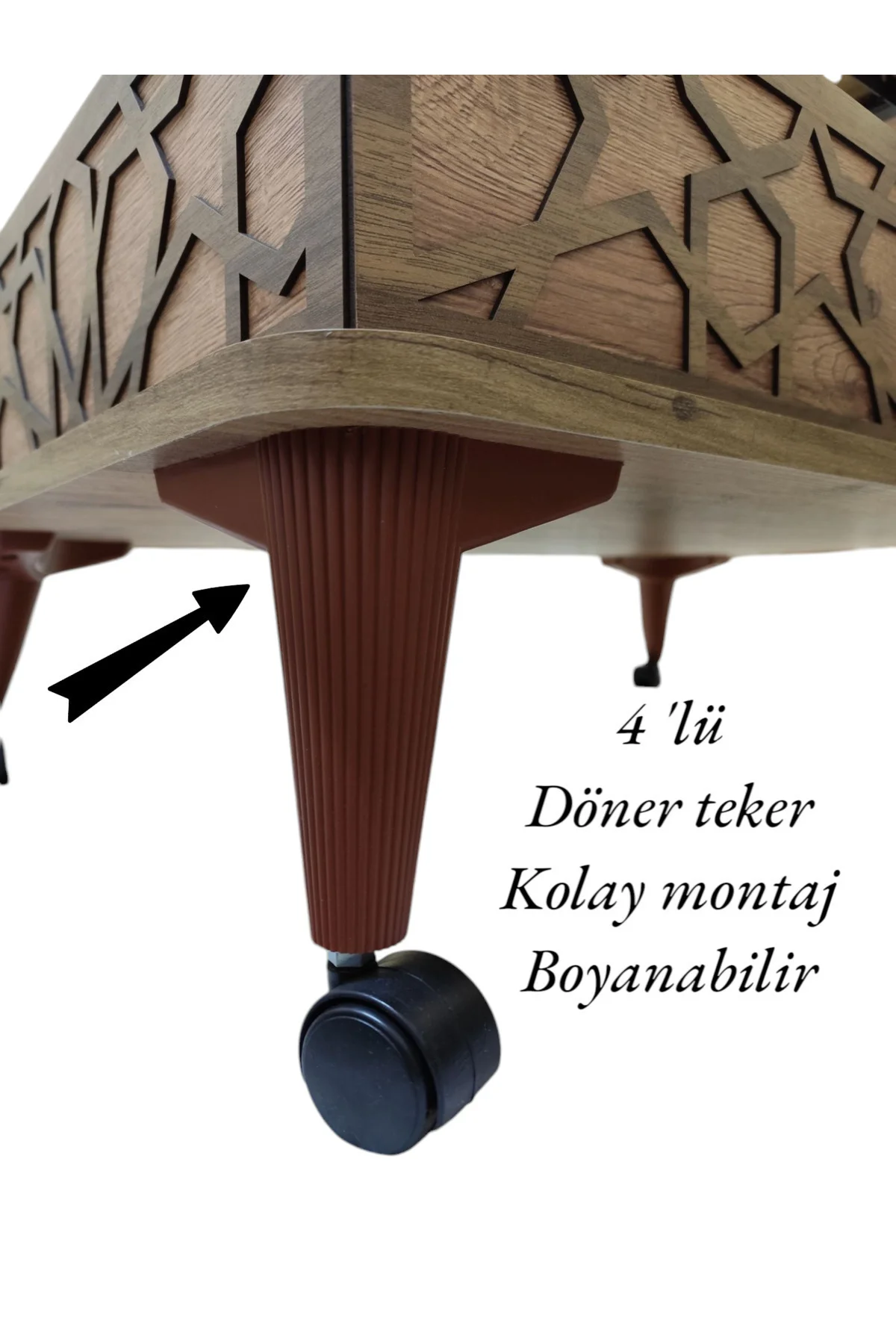 4 Adet Ceviz 360° Dönebilen Akıllı sehpa Sihirli sehpa ayağı Teke
