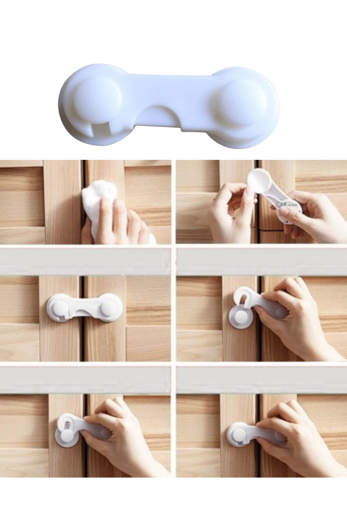 4 Adet Çok Amaçlı Dolap Güvenlik Kilidi Çocuklara Karşı Koruyucu