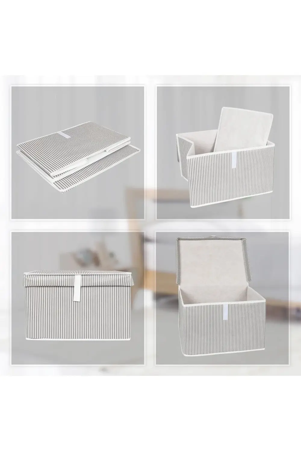 4 Adet Çok Amaçlı Düzenleyici Kutu Mini Boy Gri