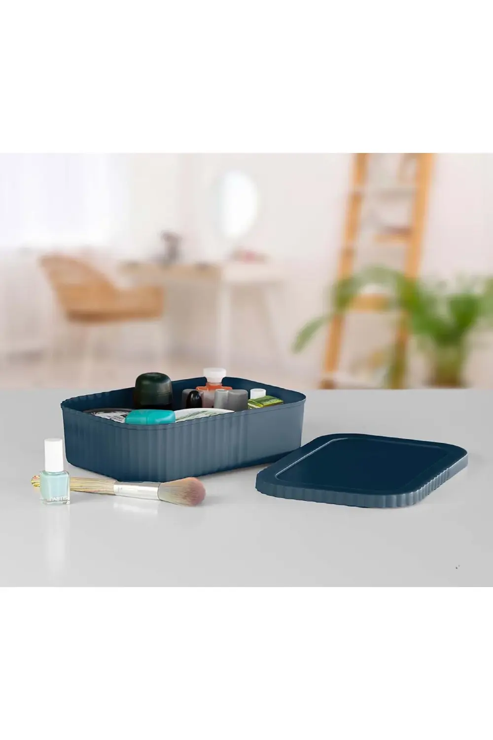 4 Adet Çok Amaçlı Kapaklı Mini Box Mutfak Banyo Makyaj Saklama Ku