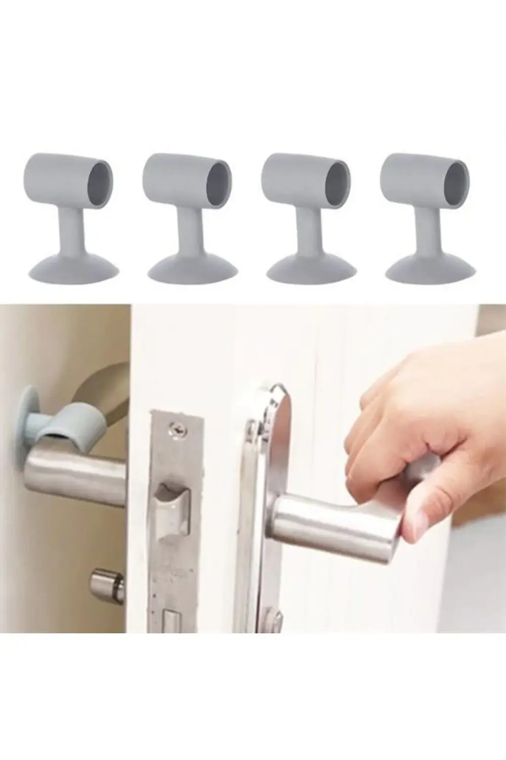® 4 Adet Çok Amaçlı Vakumlu Kapı Stoperi,Kablo Organizeri,Telefon