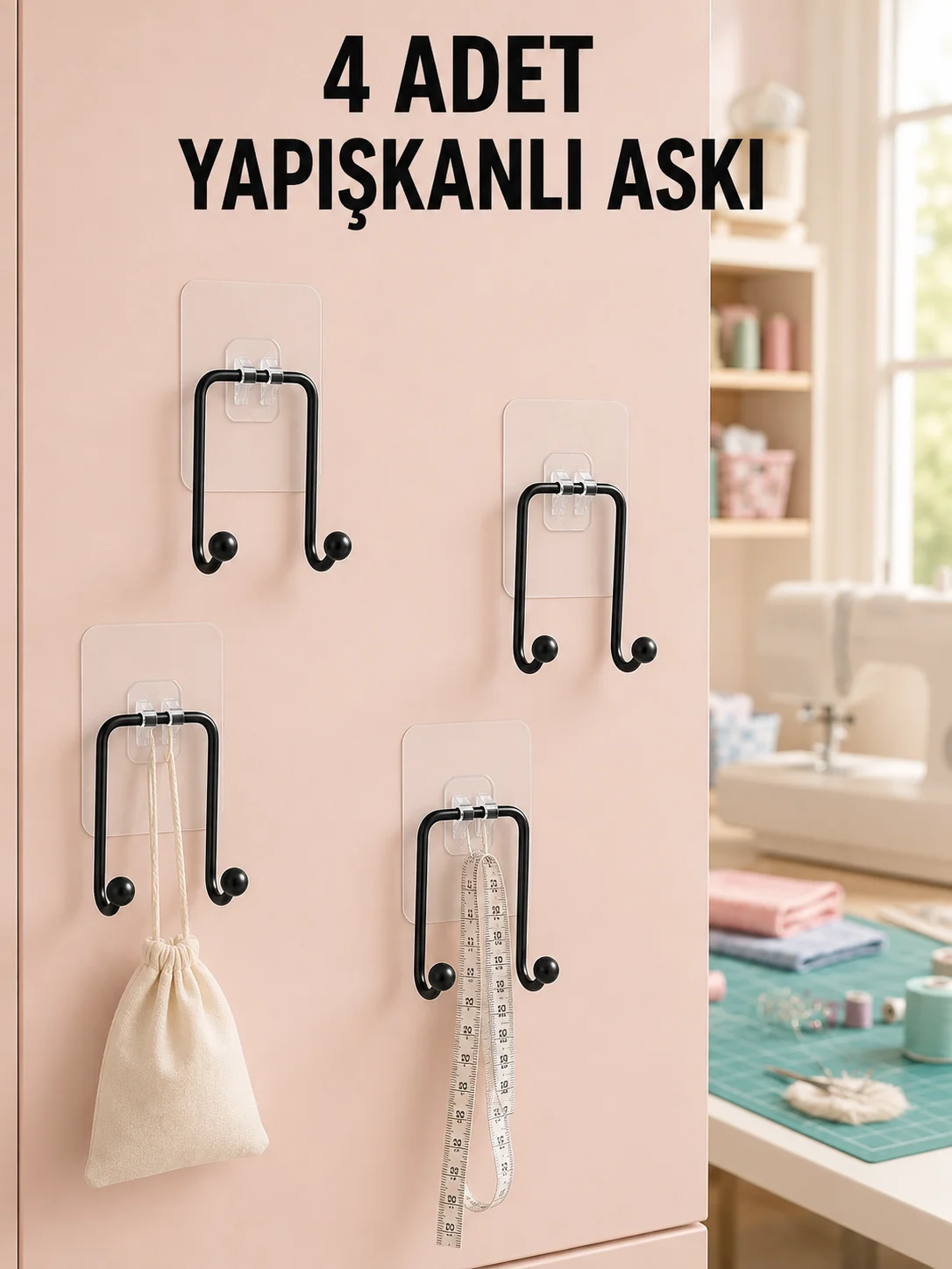 4 Adet Çok Amaçlı Yapışkanlı Askılık Ev Düzenleyici Duvar Askı Seti Fiyatı, Yorumları ve Özellikleri