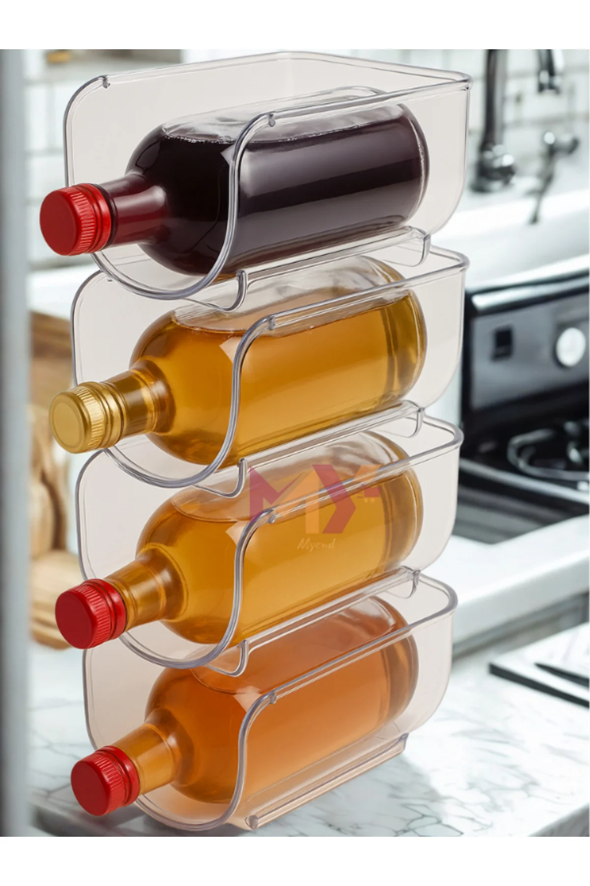 4 Adet Decobella Buzdolabı İçi Meşrubat Şişe Rafı