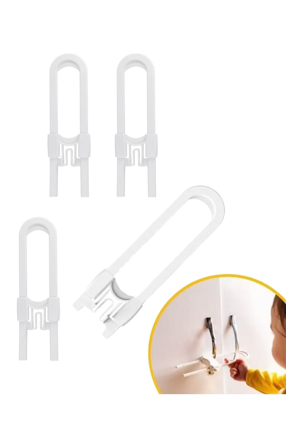 4 Adet Dolap Emniyet Kilidi Çocuk Güvenliği İçin Güçlü ve Dayanık