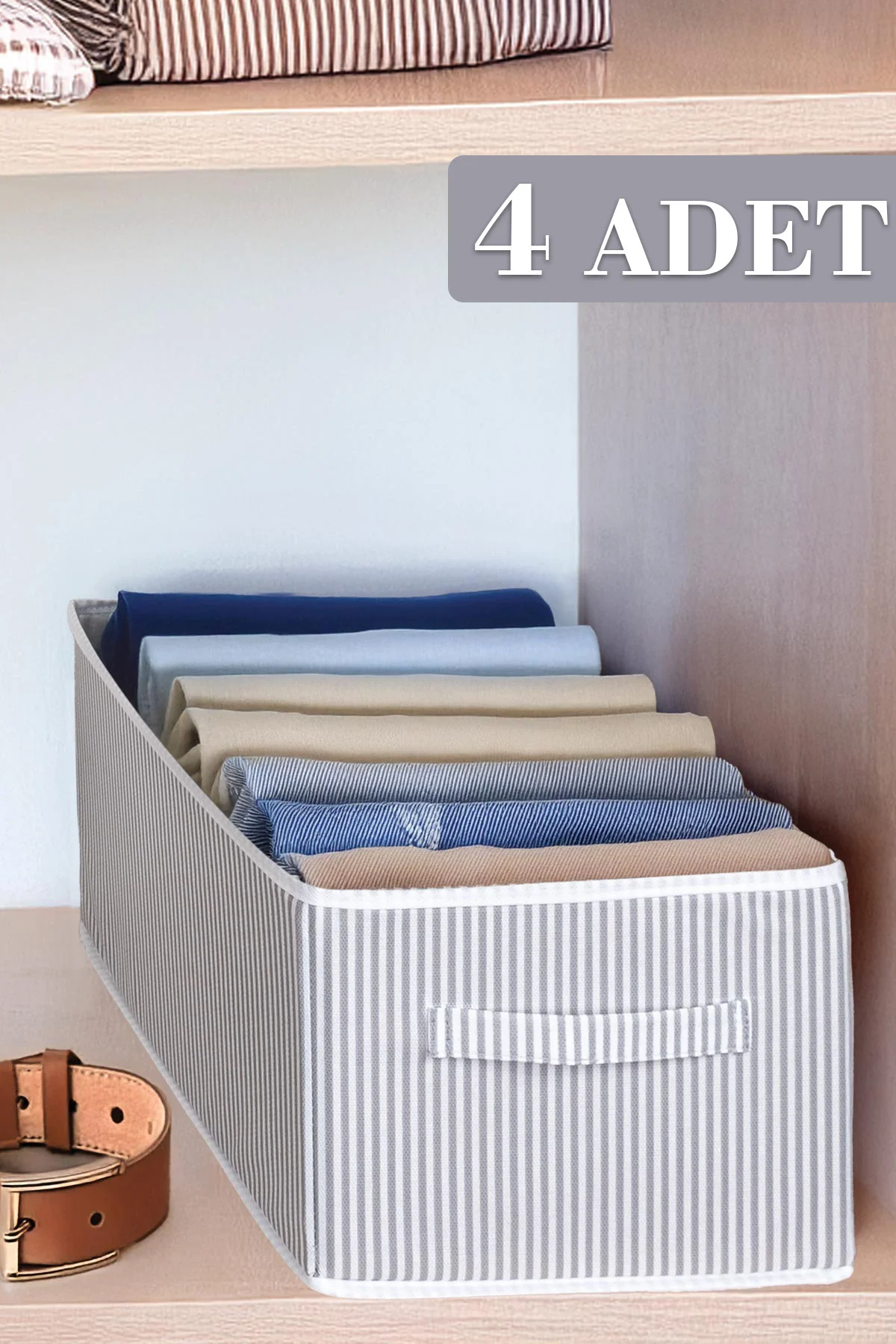 4 Adet Dolap Içi Pantolon Düzenleyici Saklama Kutusu Organizer