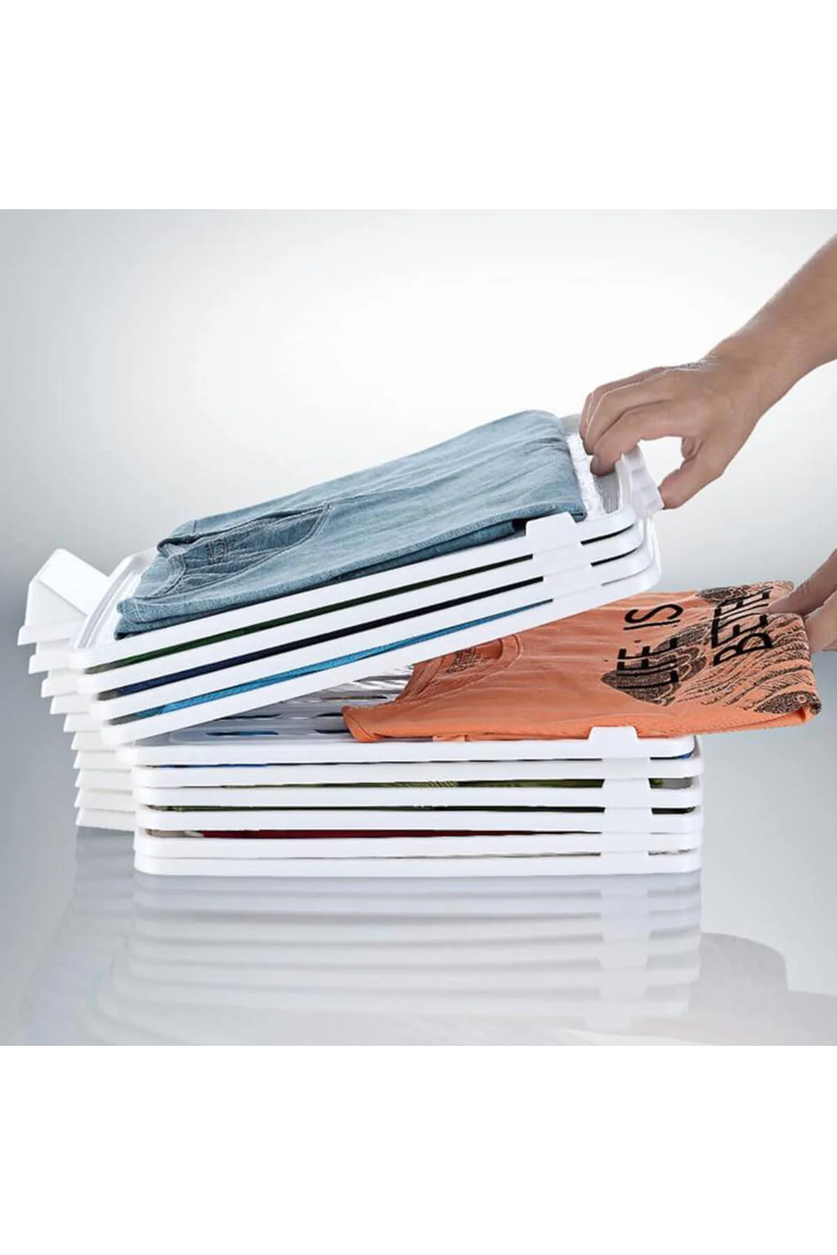 4 Adet Dolap İçi T-Shirt Düzenleyici, T-Shirt Gömlek Bluz Düzenle