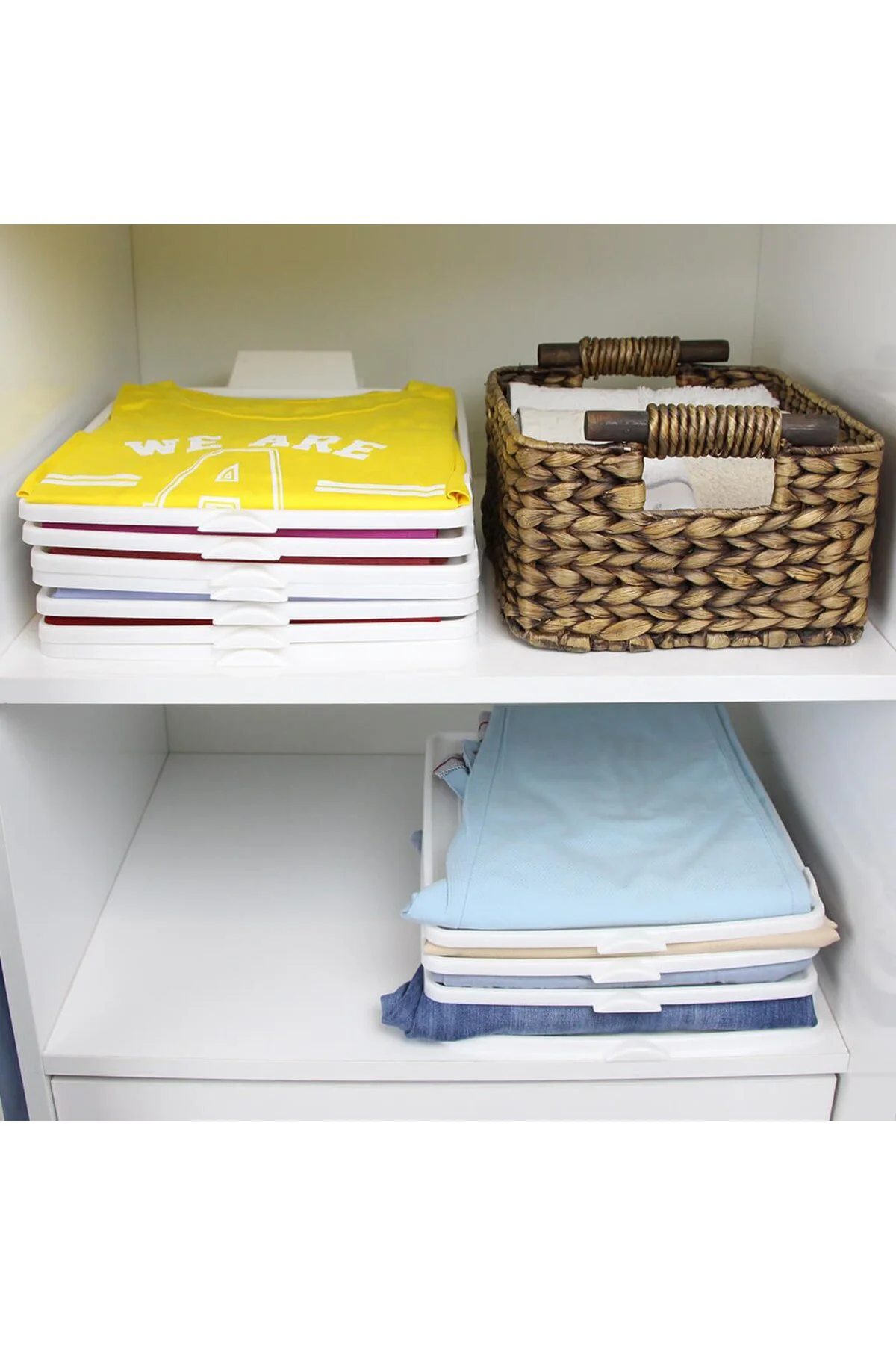 4 Adet Dolap İçi T-Shirt Düzenleyici, T-Shirt Gömlek Bluz Düzenle