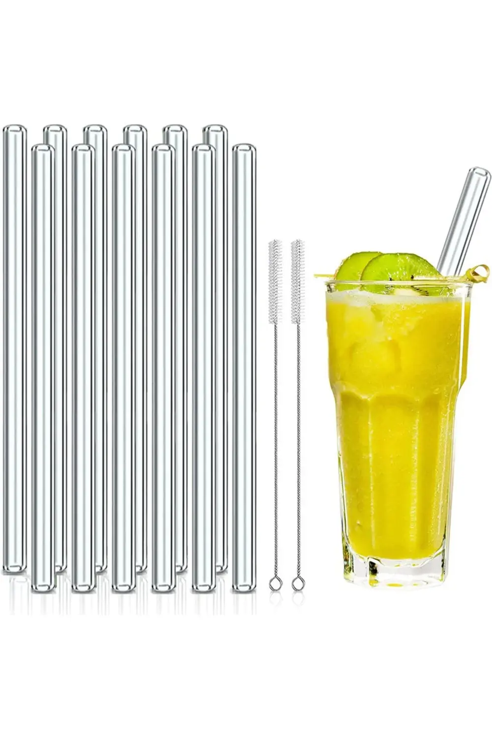 4 Adet Düz Cam Pipet Gıda İle Teması Uygun Temizleme Fırçası Hedi