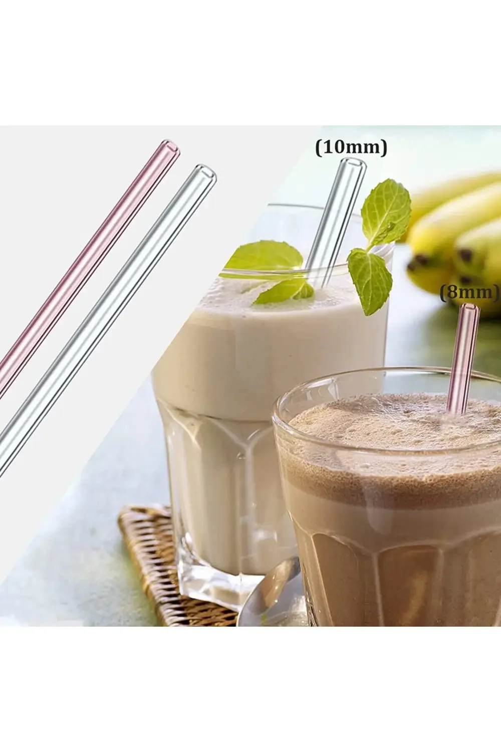 4 Adet Düz Cam Pipet Gıda İle Teması Uygun Temizleme Fırçası Hedi