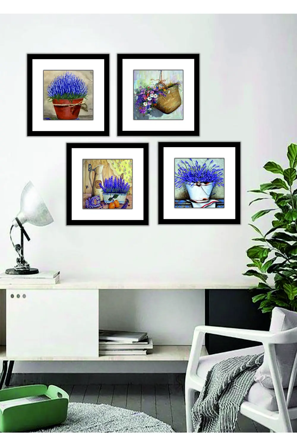 4 Adet Ev Dekarasyon Modern Salon Oturma Odası Ahşap ( Çereve Gör