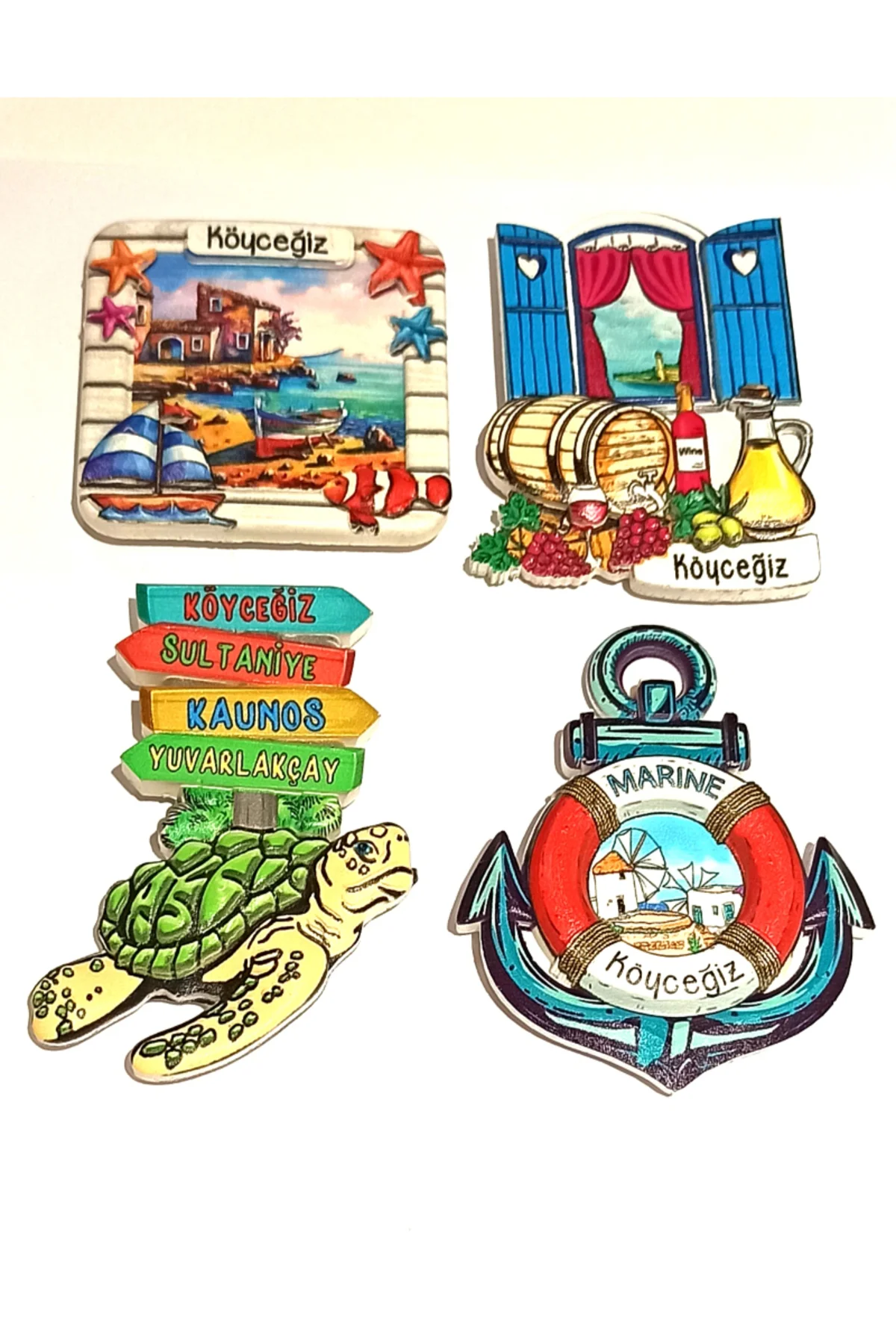 4 Adet Farklı Model Desenli Renkli Kültürel Mıknatıslı Magnet