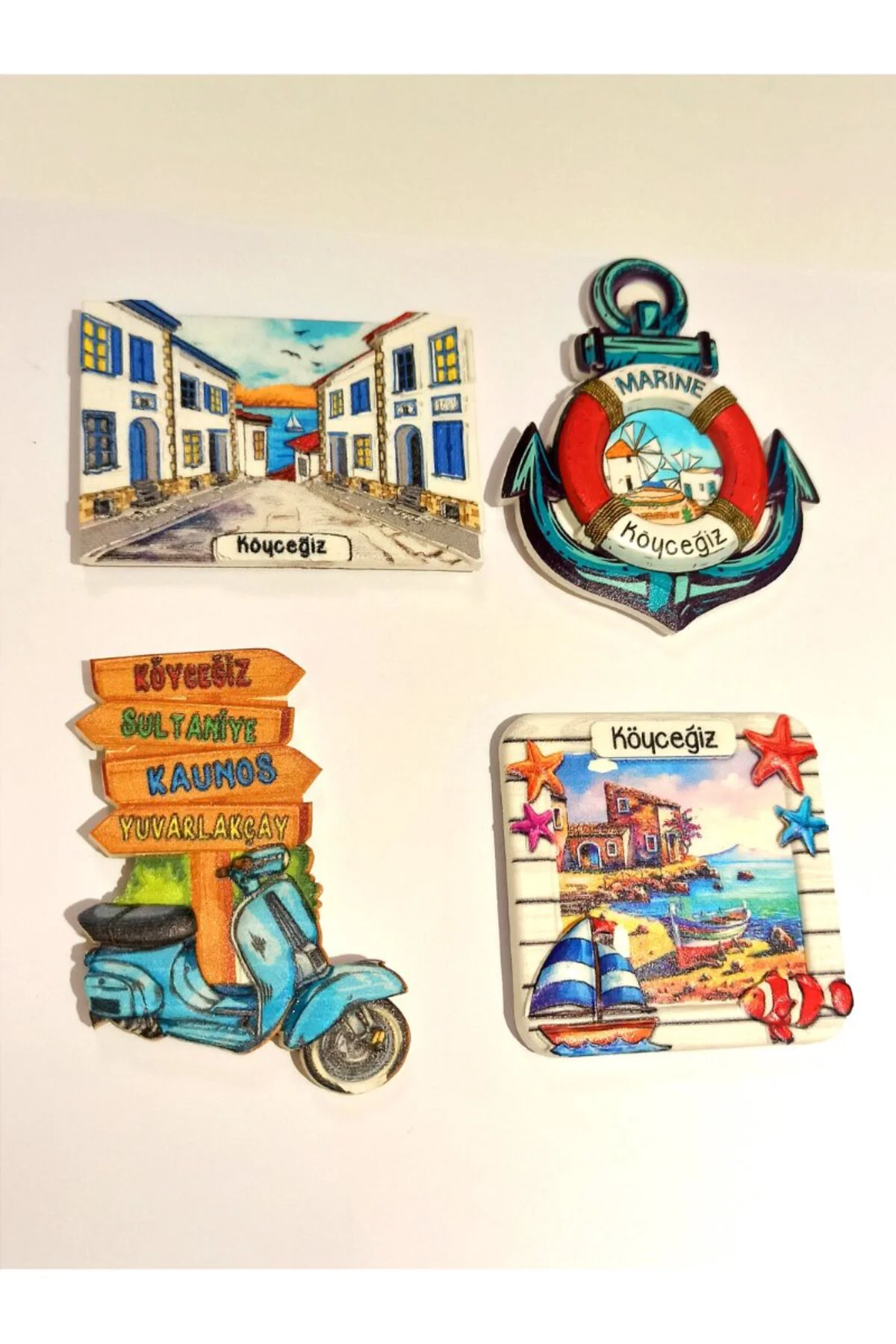 4 Adet Farklı Model Desenli Renkli Kültürel Mıknatıslı Magnet