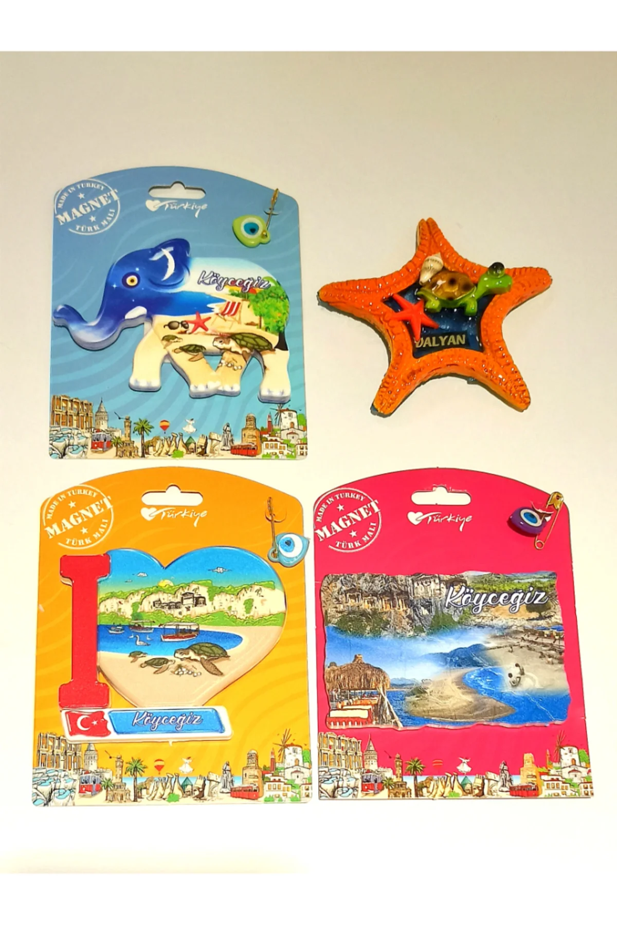 4 Adet Farklı Model Desenli Renkli Kültürel Mıknatıslı Magnet