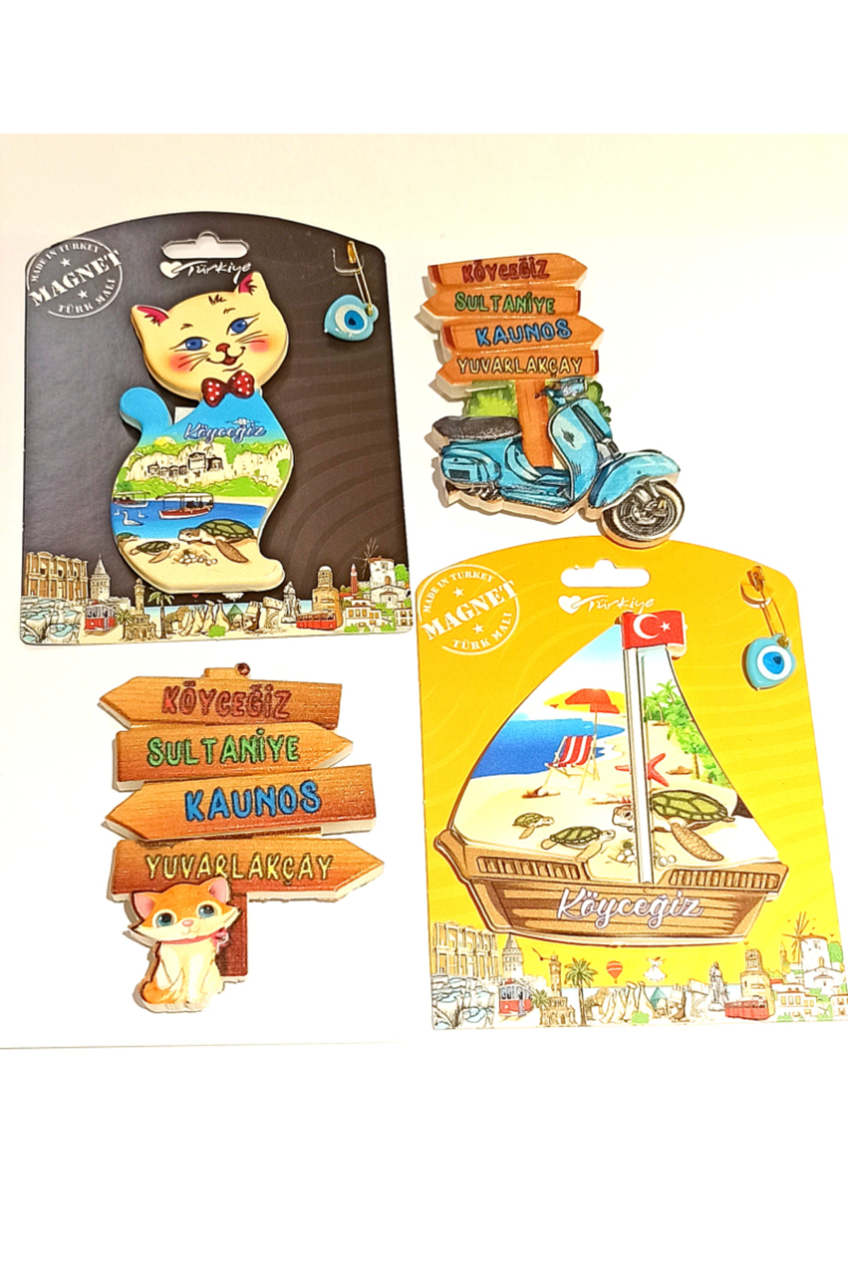 Monalisa Home 4 Adet Farklı Model Desenli Renkli Kültürel Mıknatıslı Magnet