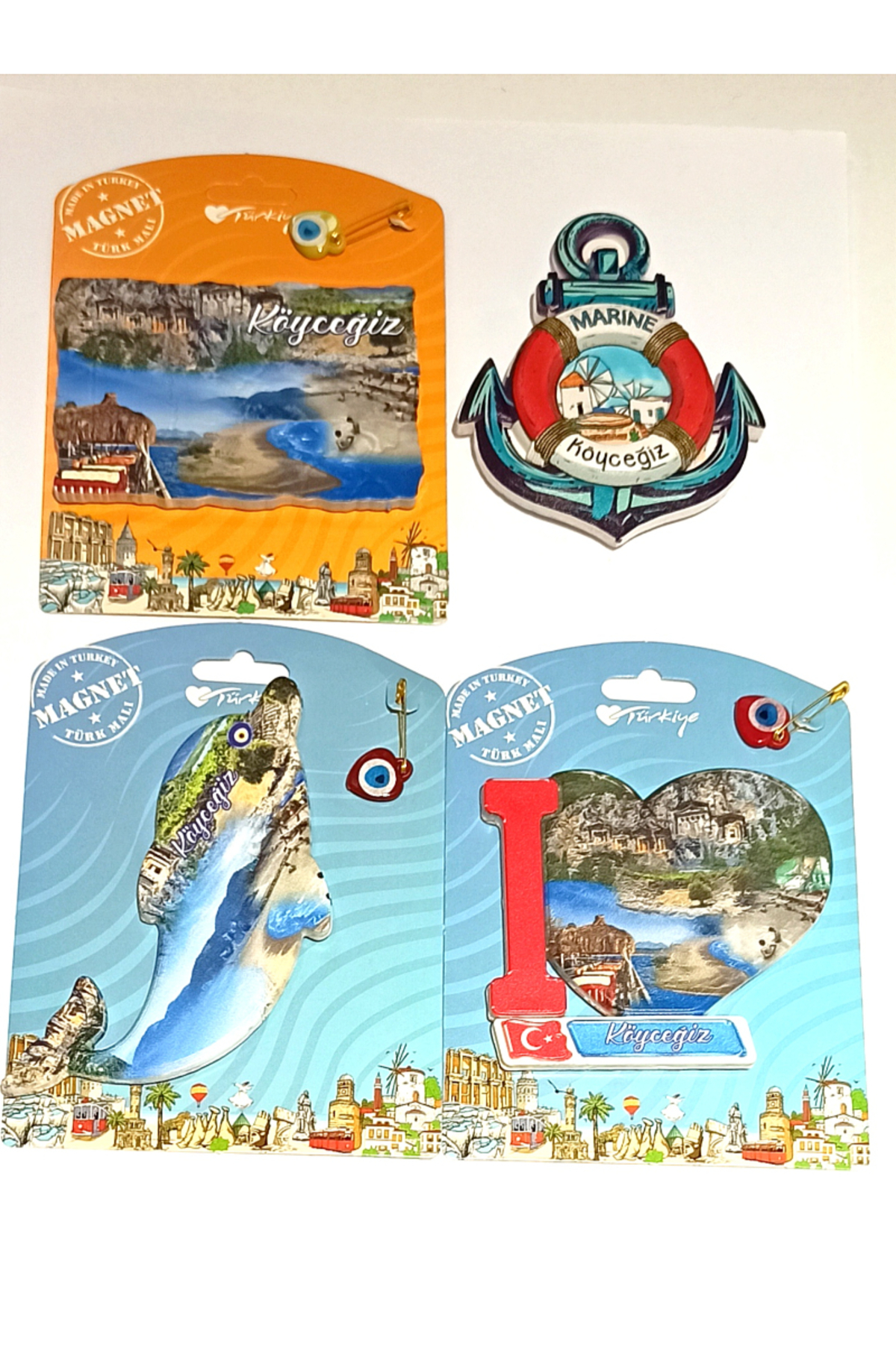 Monalisa Home 4 Adet Farklı Model Desenli Renkli Kültürel Mıknatıslı Magnet