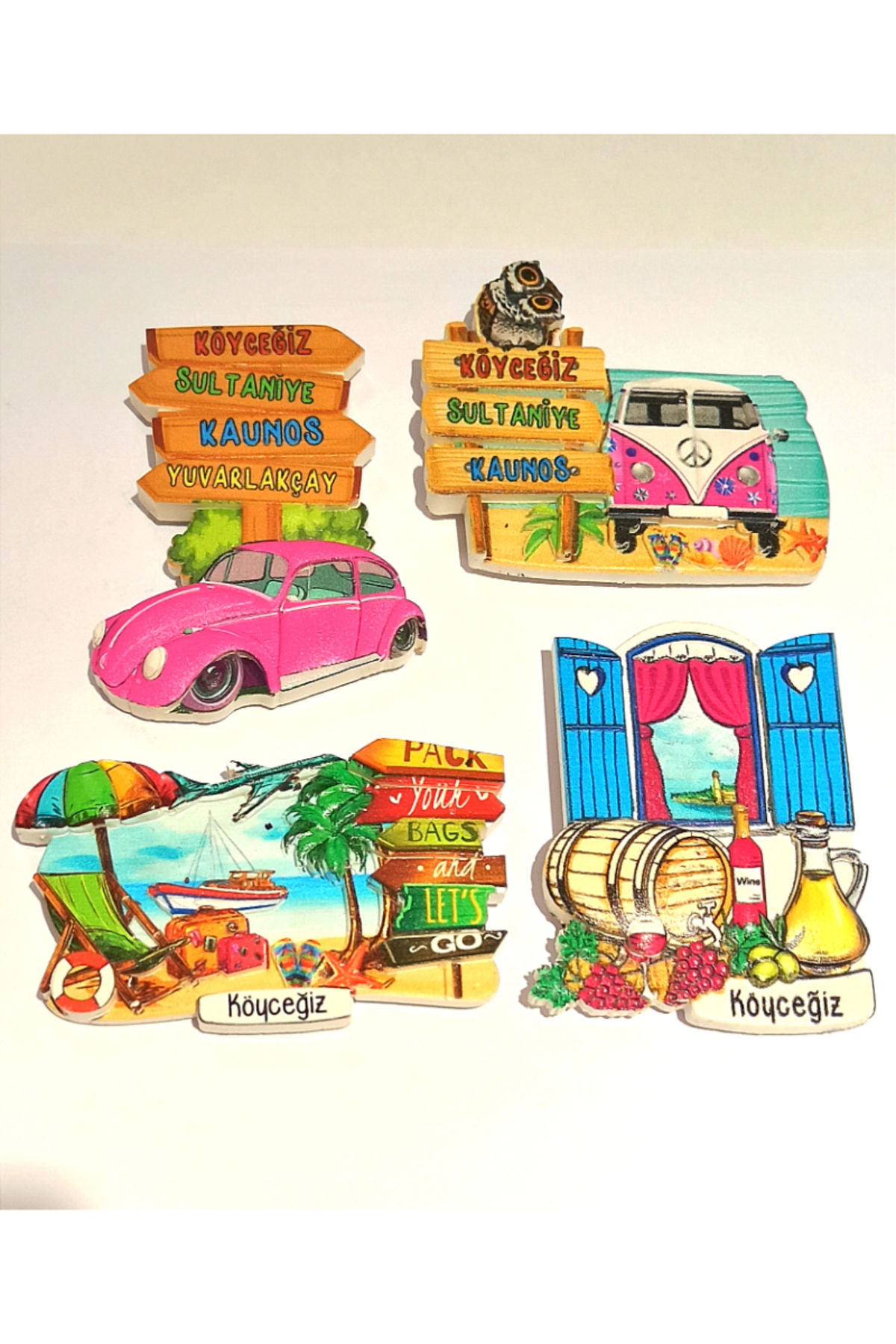 Monalisa Home 4 Adet Farklı Model Desenli Renkli Kültürel Mıknatıslı Magnet