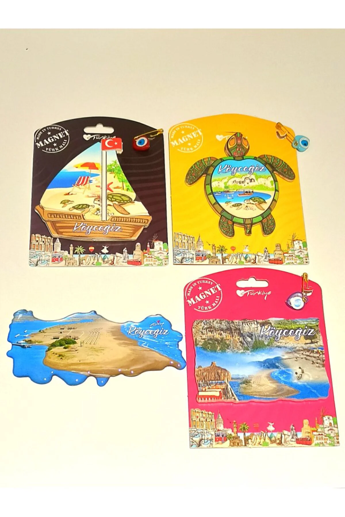 4 Adet Farklı Model Desenli Renkli Kültürel Mıknatıslı Magnet