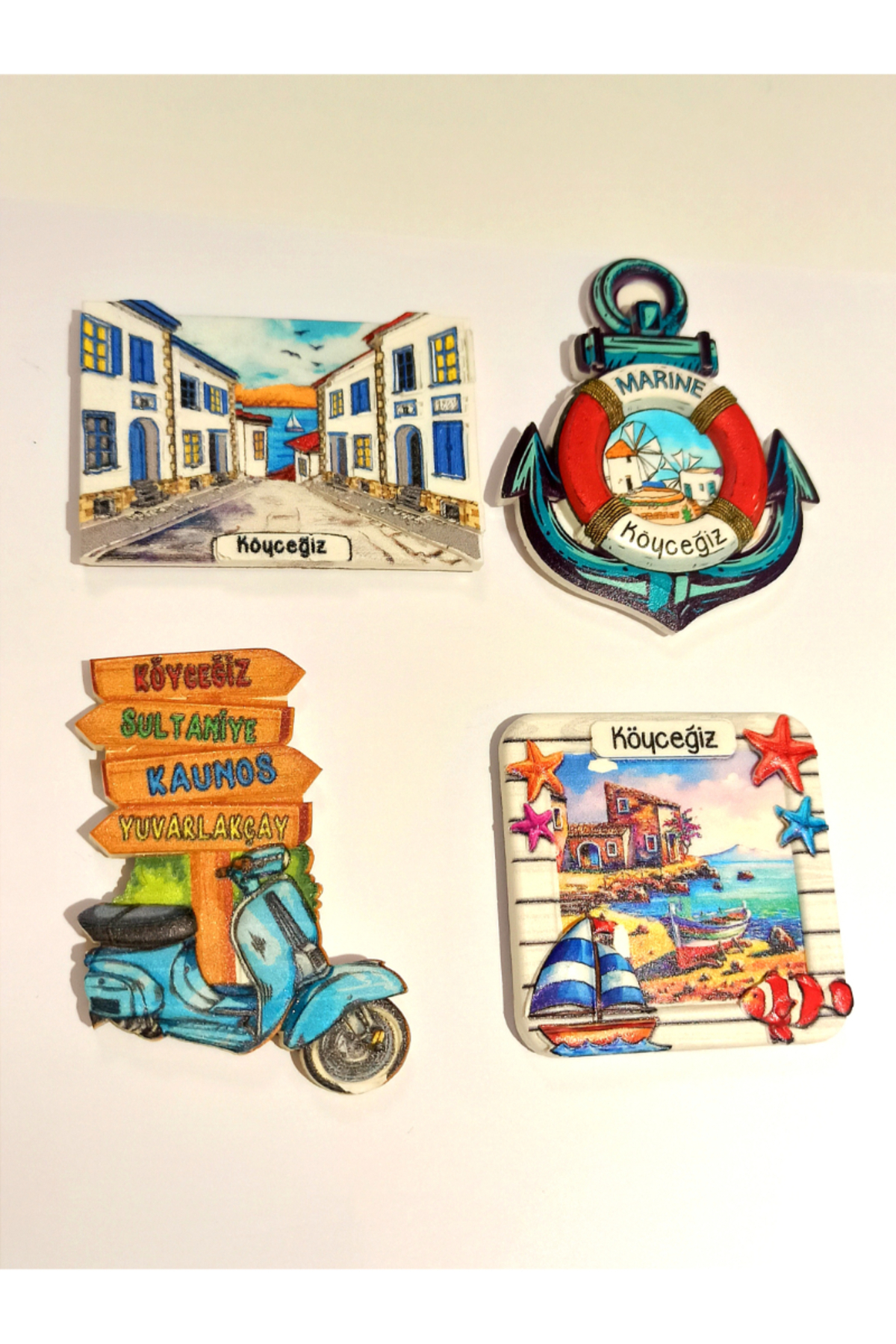 Monalisa Home 4 Adet Farklı Model Desenli Renkli Kültürel Mıknatıslı Magnet