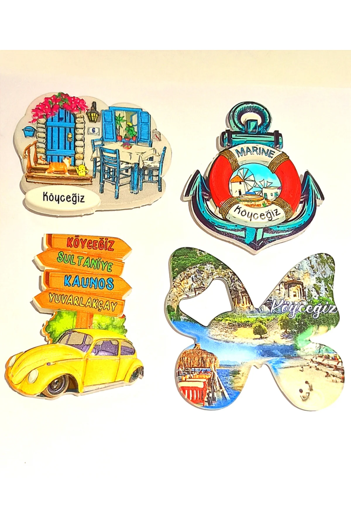 4 Adet Farklı Model Desenli Renkli Kültürel Mıknatıslı Magnet