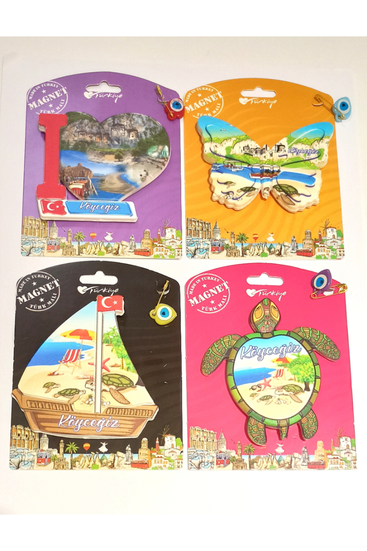 Monalisa Home 4 Adet Farklı Model Desenli Renkli Kültürel Mıknatıslı Magnet