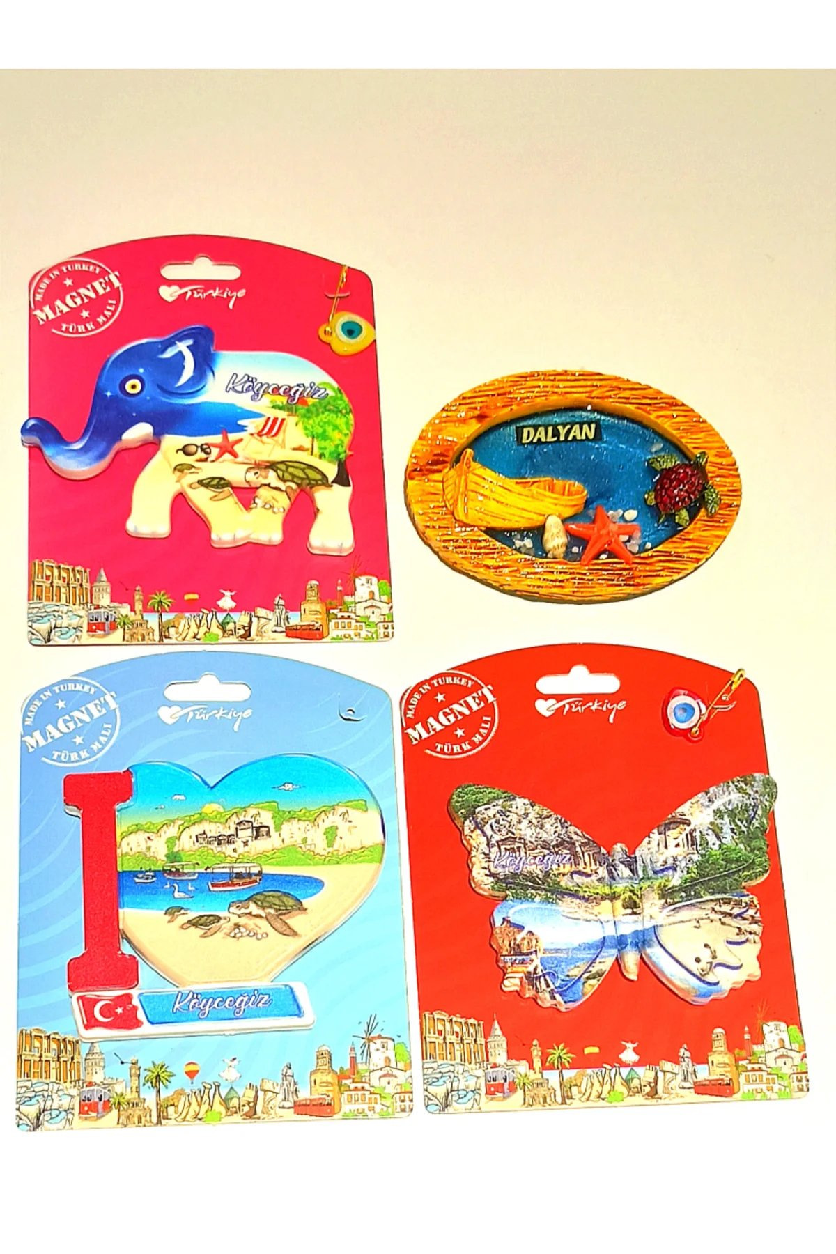 4 Adet Farklı Model Desenli Renkli Kültürel Mıknatıslı Magnet
