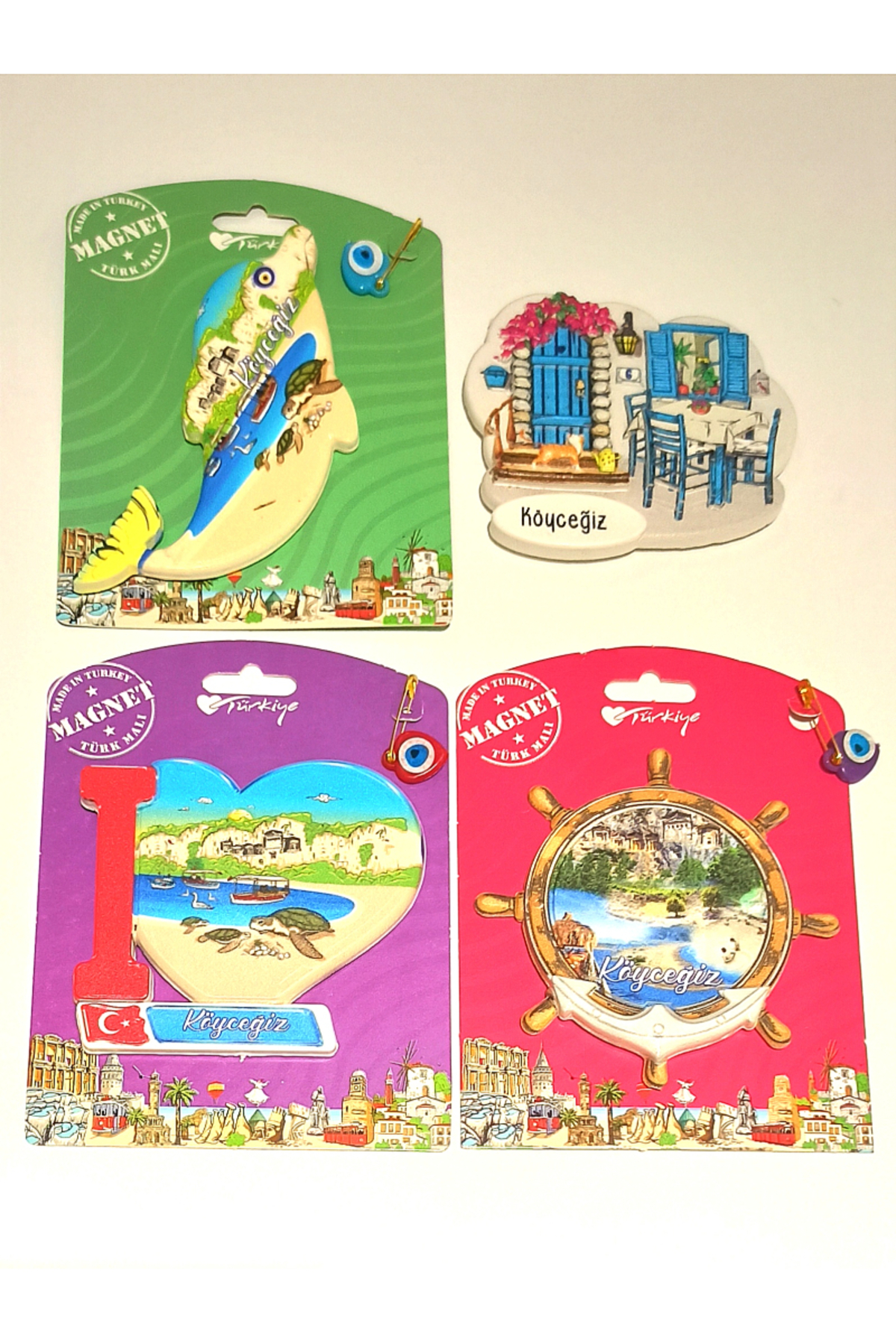 Monalisa Home 4 Adet Farklı Model Desenli Renkli Kültürel Mıknatıslı Magnet