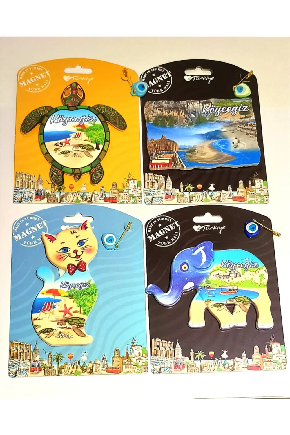 4 Adet Farklı Model Desenli Renkli Kültürel Mıknatıslı Magnet