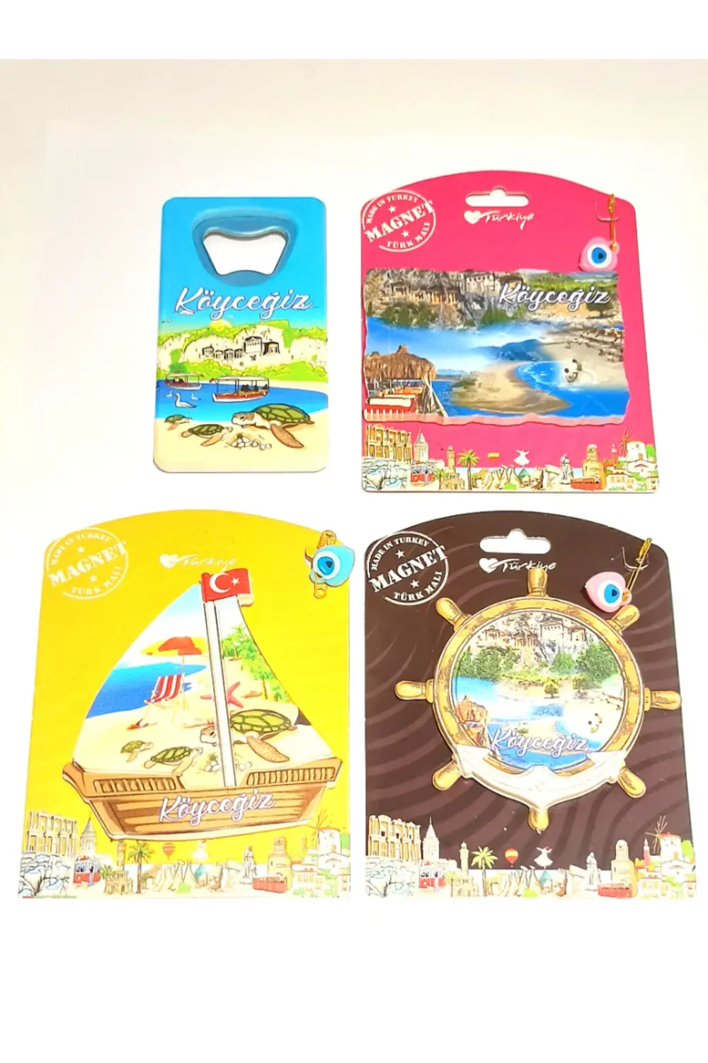 4 Adet Farklı Model Desenli Renkli Kültürel Mıknatıslı Magnet