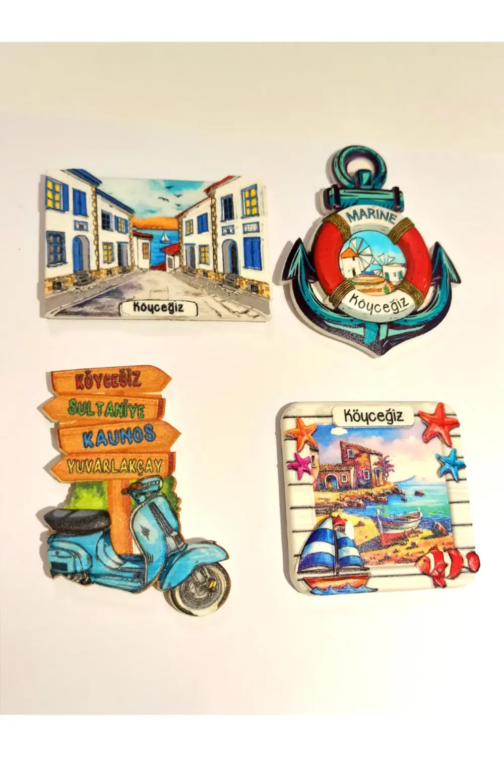 4 Adet Farklı Model Desenli Renkli Kültürel Mıknatıslı Magnet