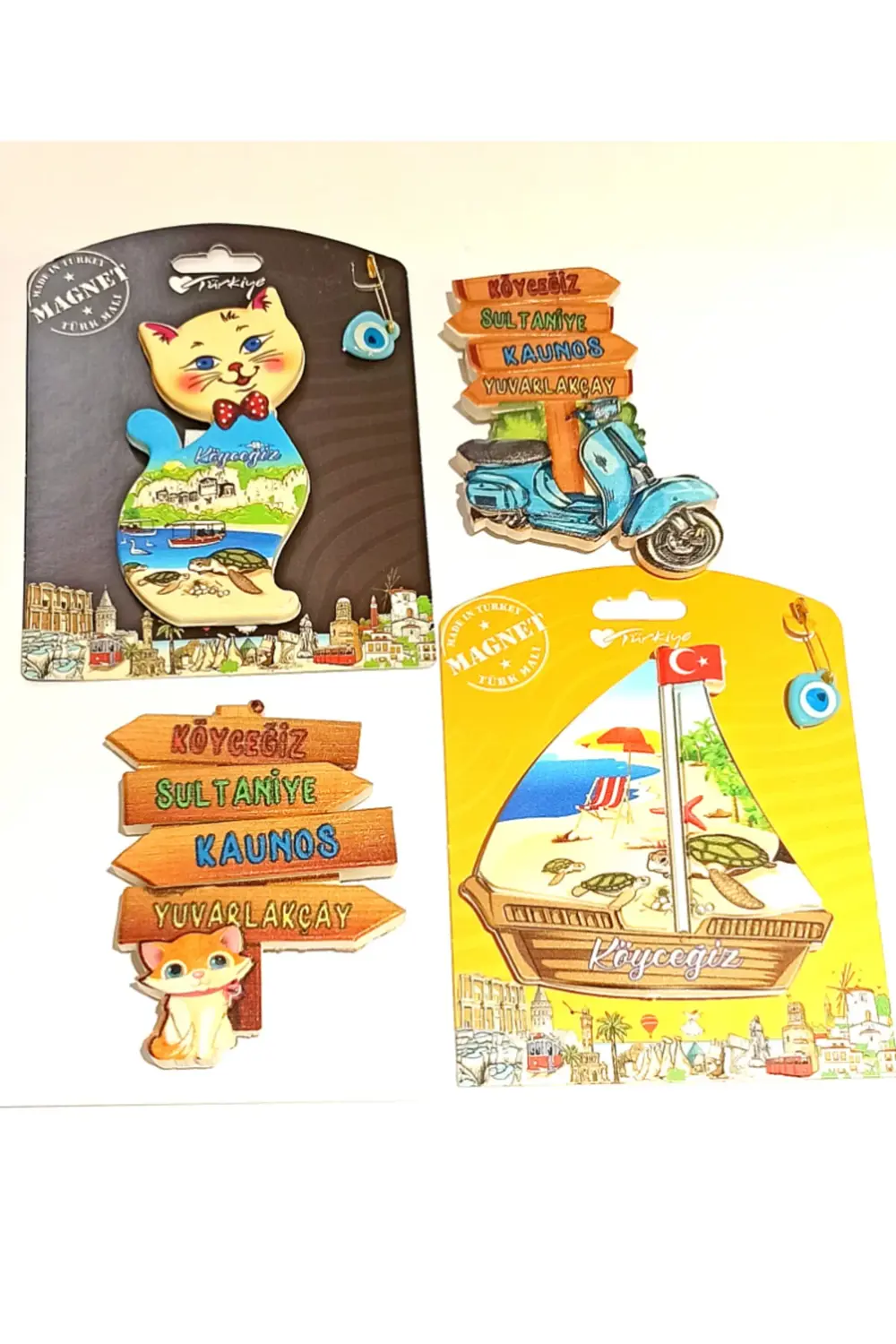 4 Adet Farklı Model Desenli Renkli Kültürel Mıknatıslı Magnet