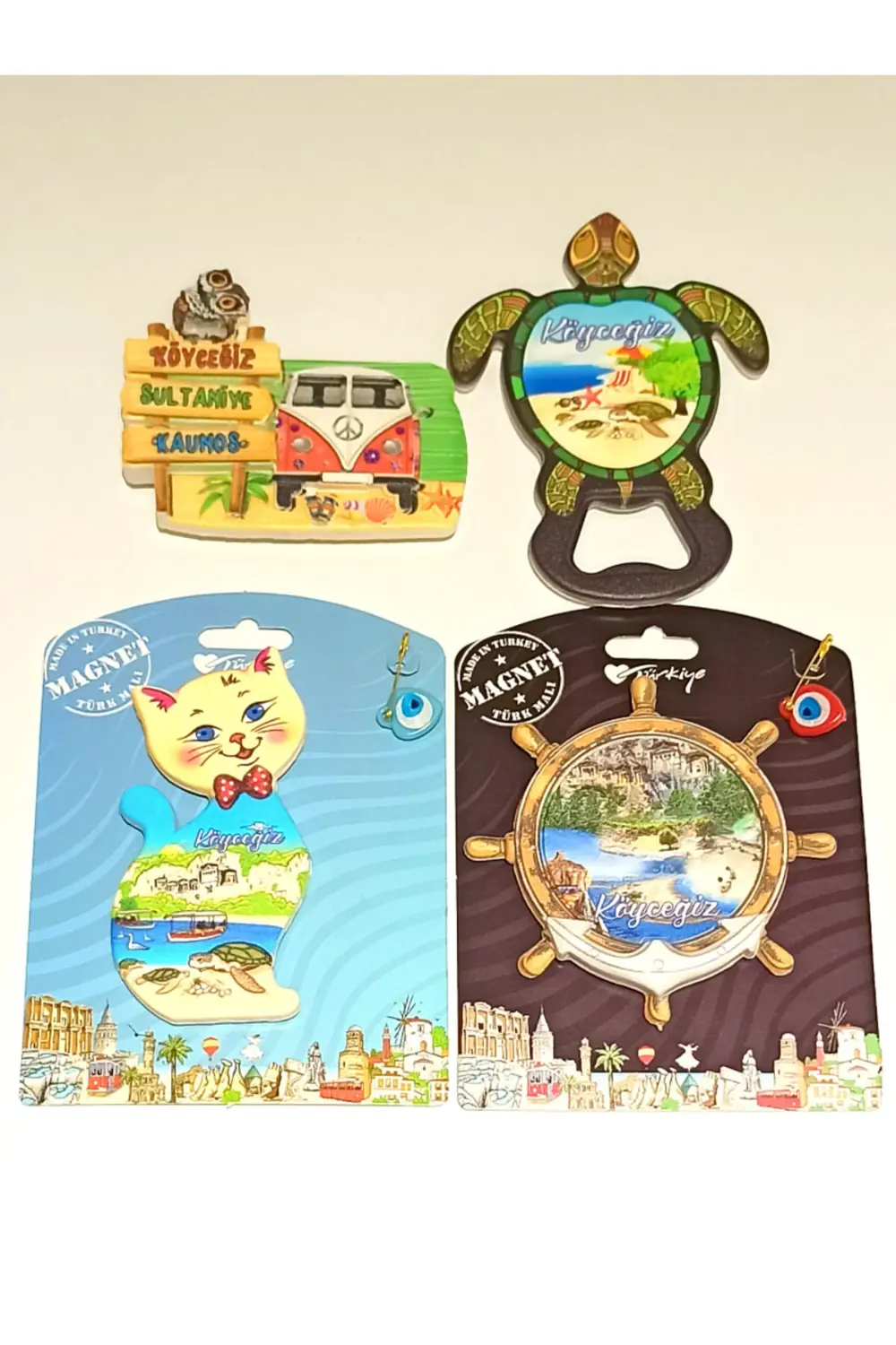 4 Adet Farklı Model Desenli Renkli Kültürel Mıknatıslı Magnet