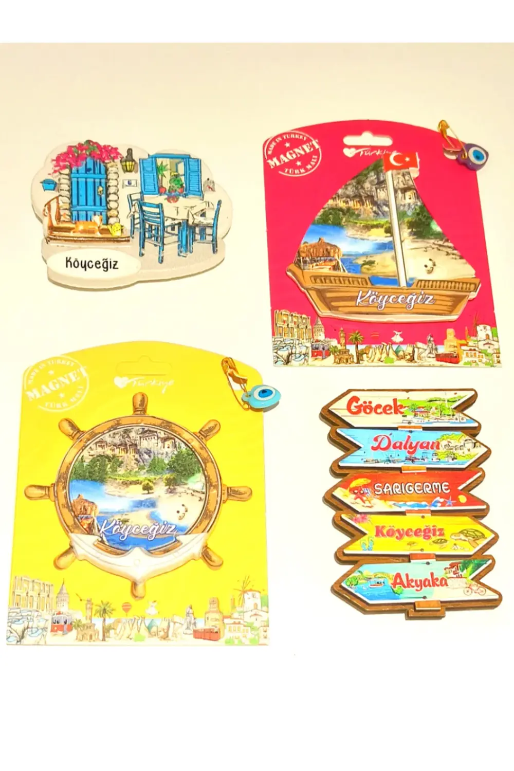 4 Adet Farklı Model Desenli Renkli Kültürel Mıknatıslı Magnet