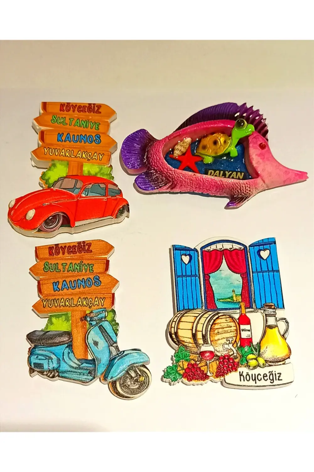 4 Adet Farklı Model Desenli Renkli Kültürel Mıknatıslı Magnet