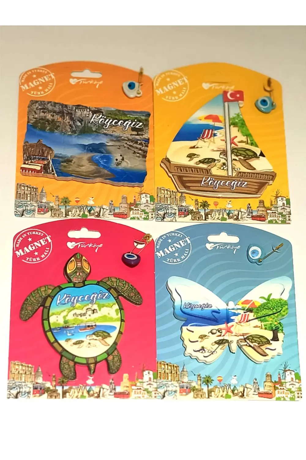 4 Adet Farklı Model Desenli Renkli Kültürel Mıknatıslı Magnet