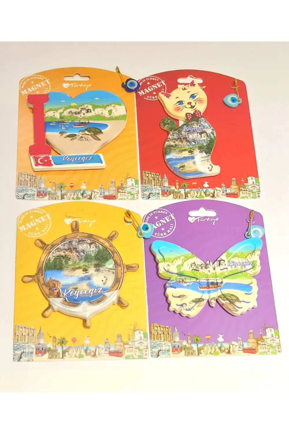 4 Adet Farklı Model Desenli Renkli Kültürel Mıknatıslı Magnet