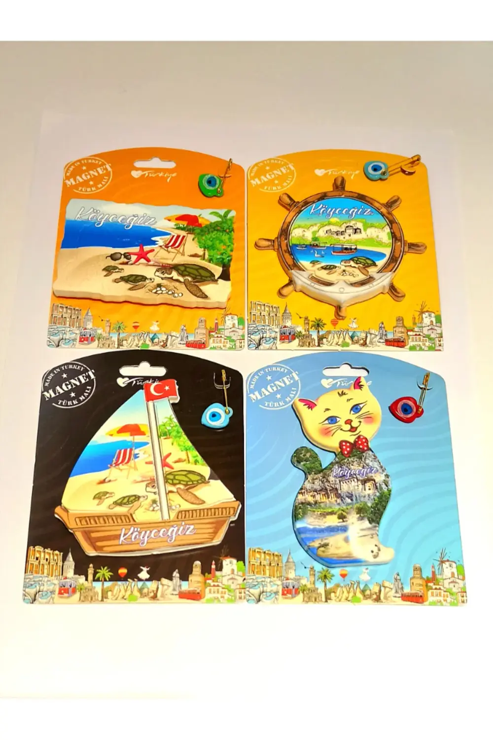 4 Adet Farklı Model Desenli Renkli Kültürel Mıknatıslı Magnet