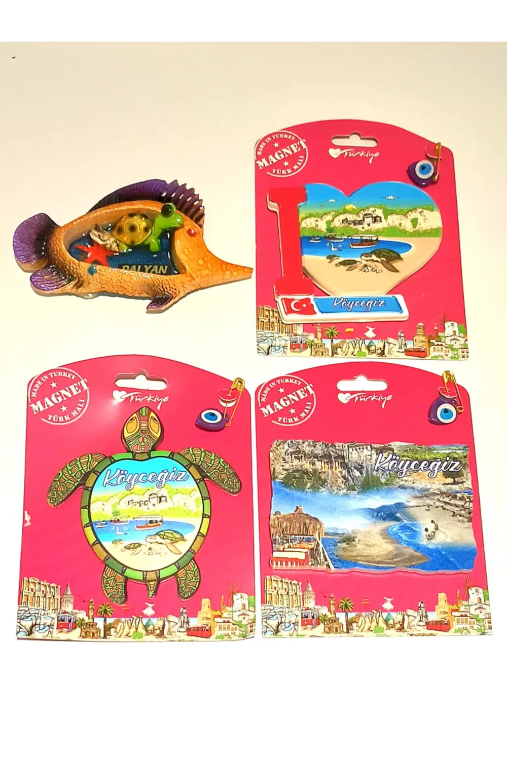 4 Adet Farklı Model Desenli Renkli Kültürel Mıknatıslı Magnet