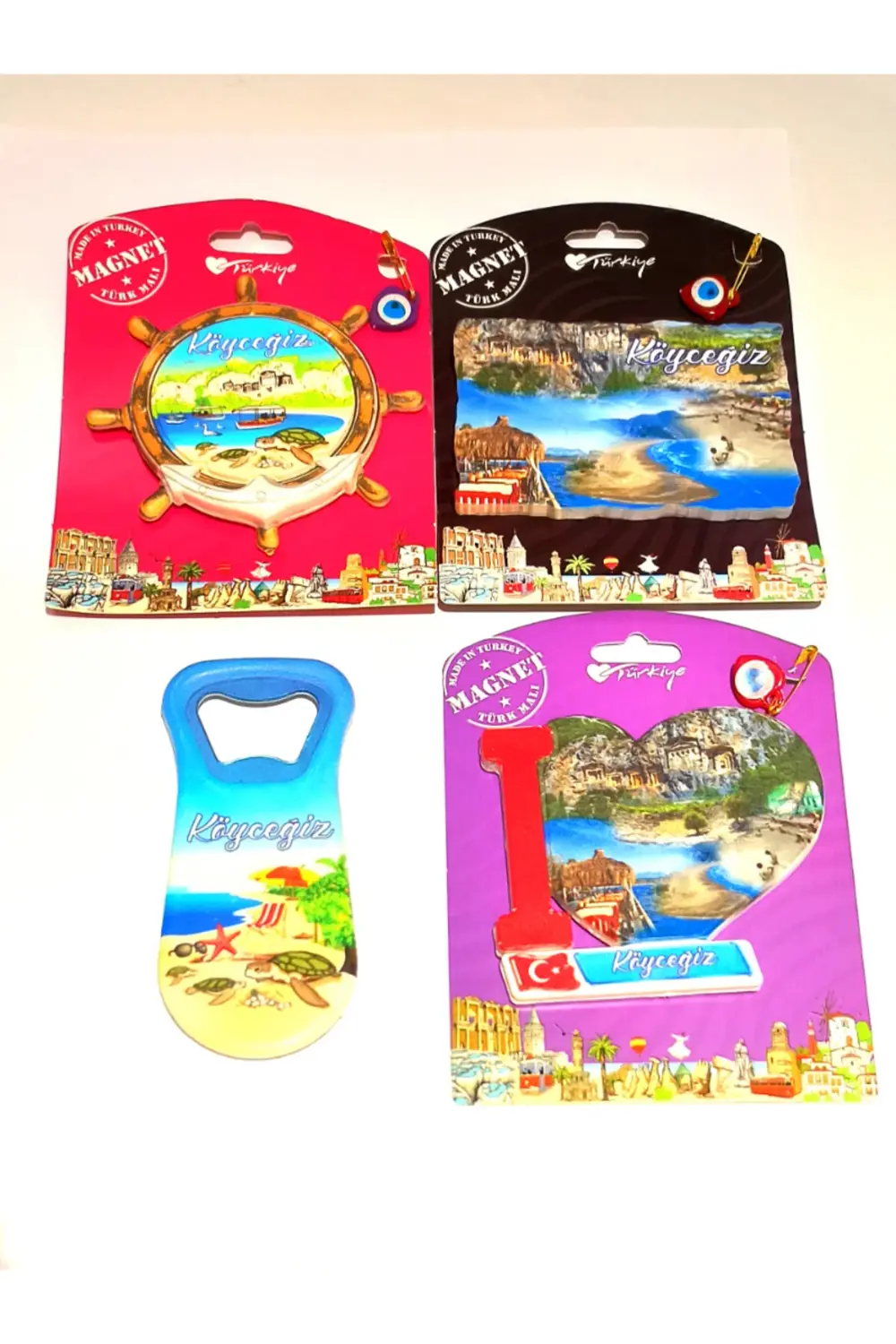 4 Adet Farklı Model Desenli Renkli Kültürel Mıknatıslı Magnet