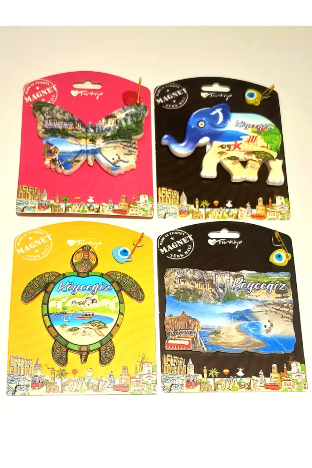 4 Adet Farklı Model Desenli Renkli Kültürel Mıknatıslı Magnet