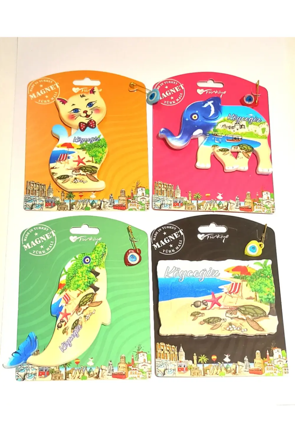 4 Adet Farklı Model Desenli Renkli Kültürel Mıknatıslı Magnet