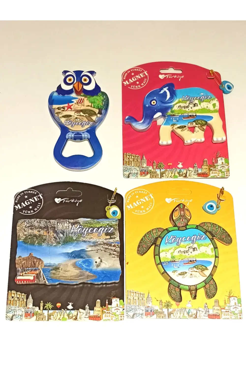 4 Adet Farklı Model Desenli Renkli Kültürel Mıknatıslı Magnet