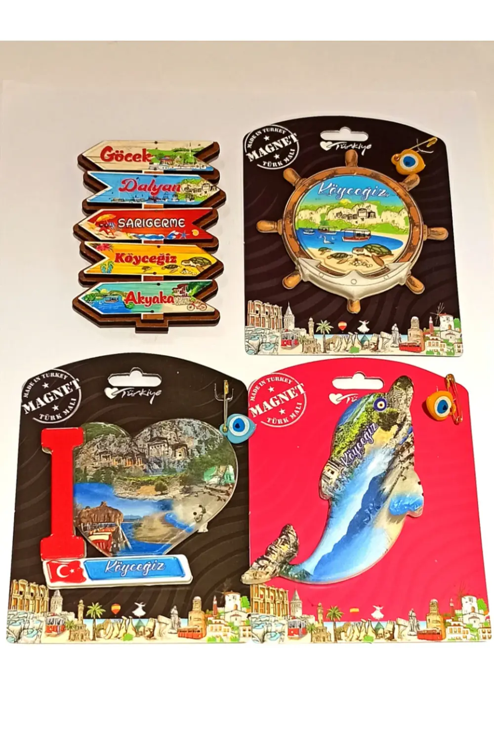 4 Adet Farklı Model Desenli Renkli Kültürel Mıknatıslı Magnet
