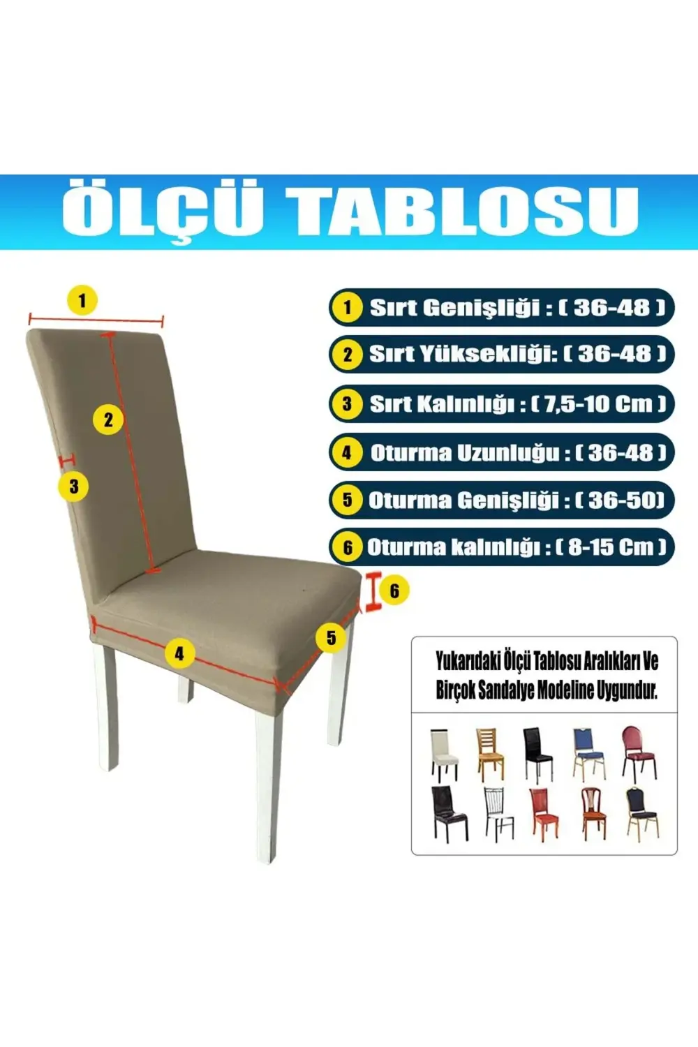 4 Adet Fransız Pamuklu Kumaş Salon Tipi Sandalye Kılıfı & Sandaly