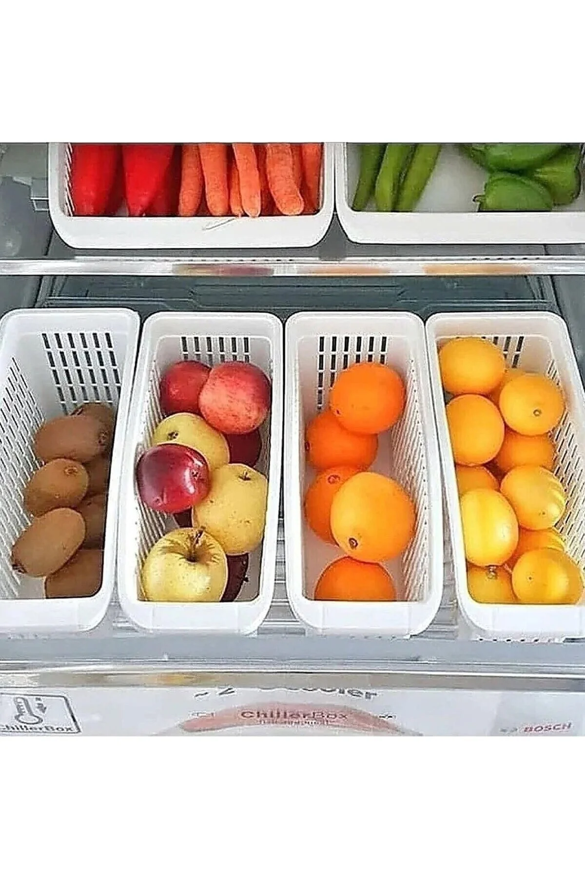4 Adet Gondol Buzdolabı Düzenleyici Sebze Meyve Sepeti Mutfak Ban