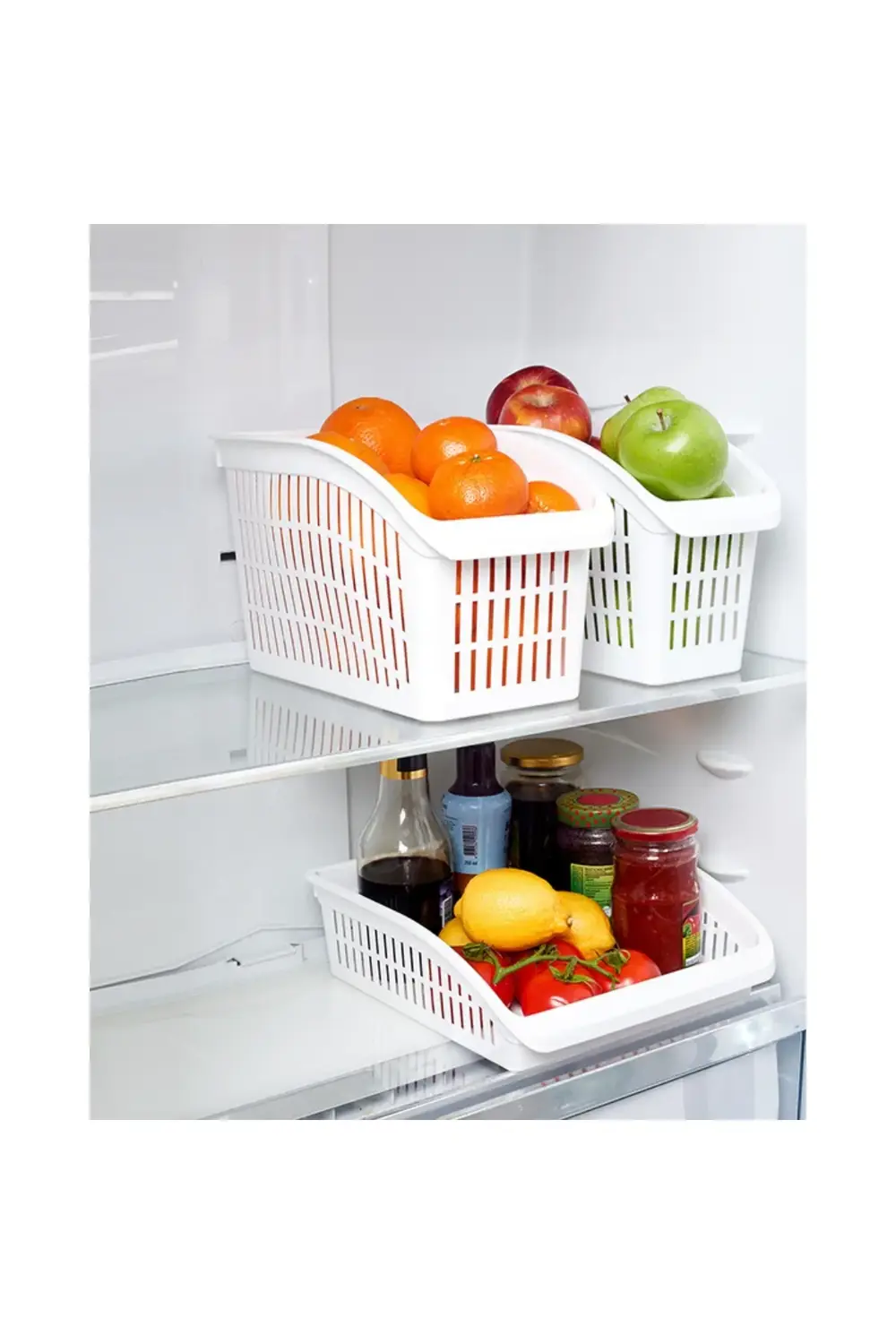 4 Adet Gondol Buzdolabı Düzenleyici, Sebze Meyve Sepeti, Mutfak B